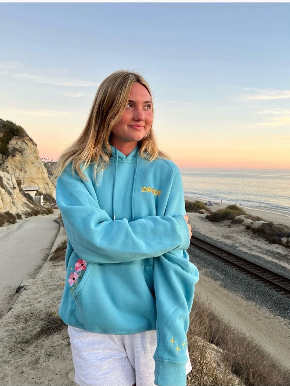 Gift Giving Oversized Lux Hoodie in Blue